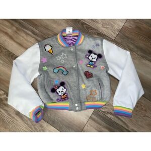 Disney Mickey & Minnie Cutie Varsity Bomber Jacket Girls Size 9/10‎